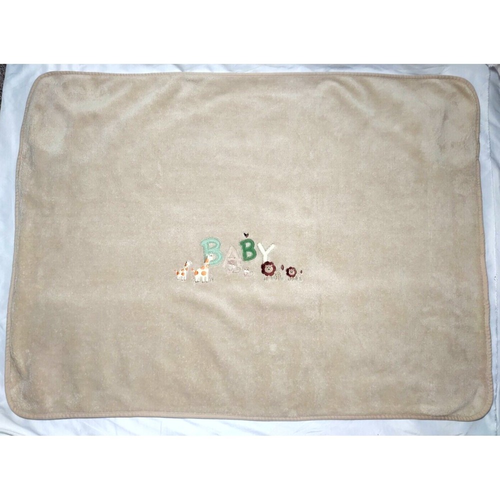 Northpoint BABY Tan Brown Fleece Blanket Lion Giraffe Monkey Jungle Safari Lovey - Picture 3 of 3